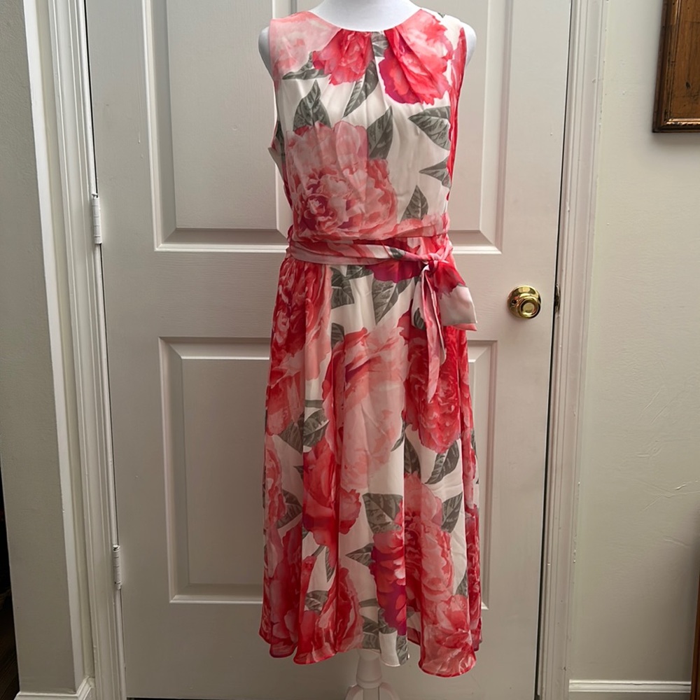 Eliza J Floral Print Midi Sz 10